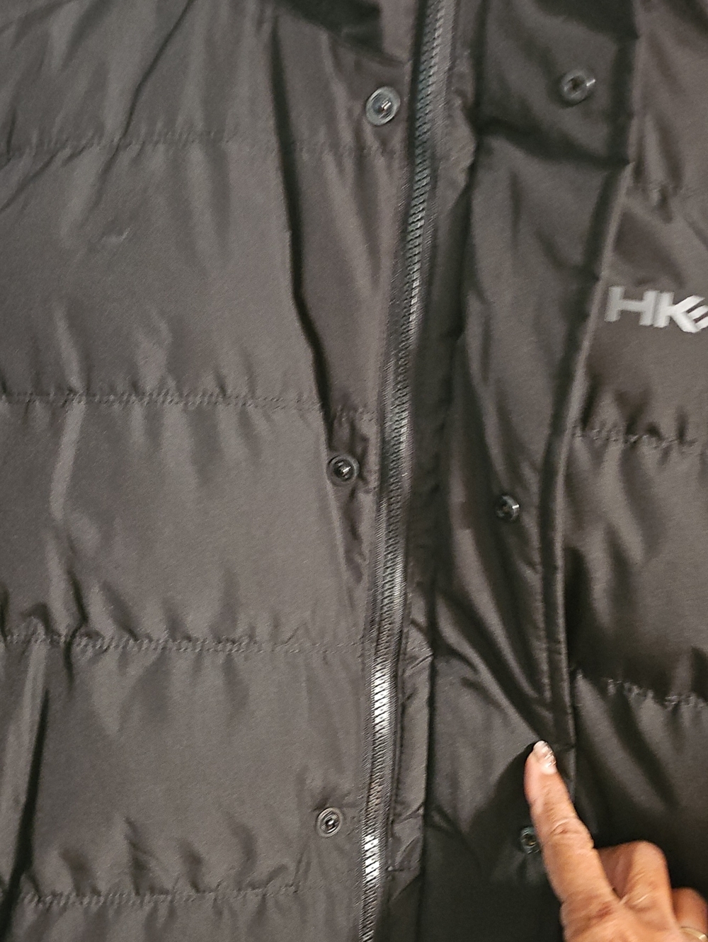 Hawke & Co Black Hooded Puffer Jacket with Subtle Logo - Picture 4 of 9